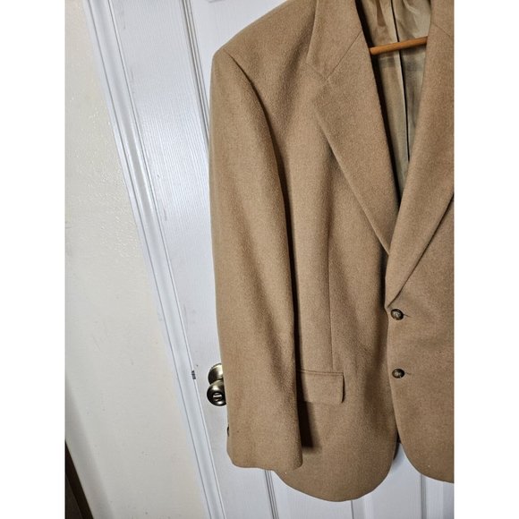 Vintage Brooks Brothers 100% Cashmere Tweed Blazer Jacket 43 Reg Camal - Picture 2 of 13